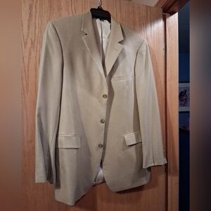 Gianfranco ruffini Italy blazer, silk & Super 100's Worsted Wool, 42L, 3 button